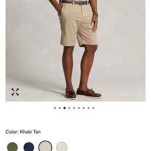 2 pair selling as a lot!! Ralph Lauren Khaki Tan Flat-Front Men's Shorts